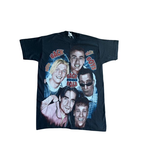 Vintage Backstreet Boys Graphic T-Shirt 19x27 M Black Unisex 90s Band Merch Cott - Picture 1 of 5